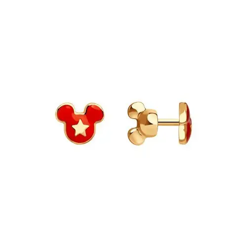 Серьги детские из красного золота