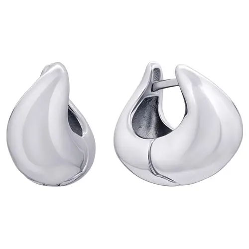 Серьги с английским замком из белого золота