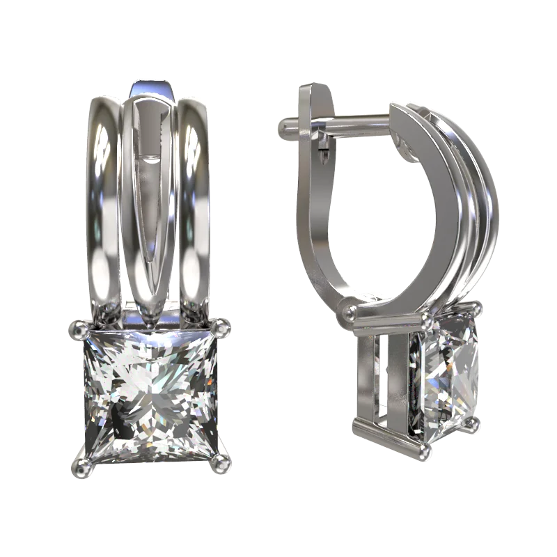 Серьги с английским замком из серебра