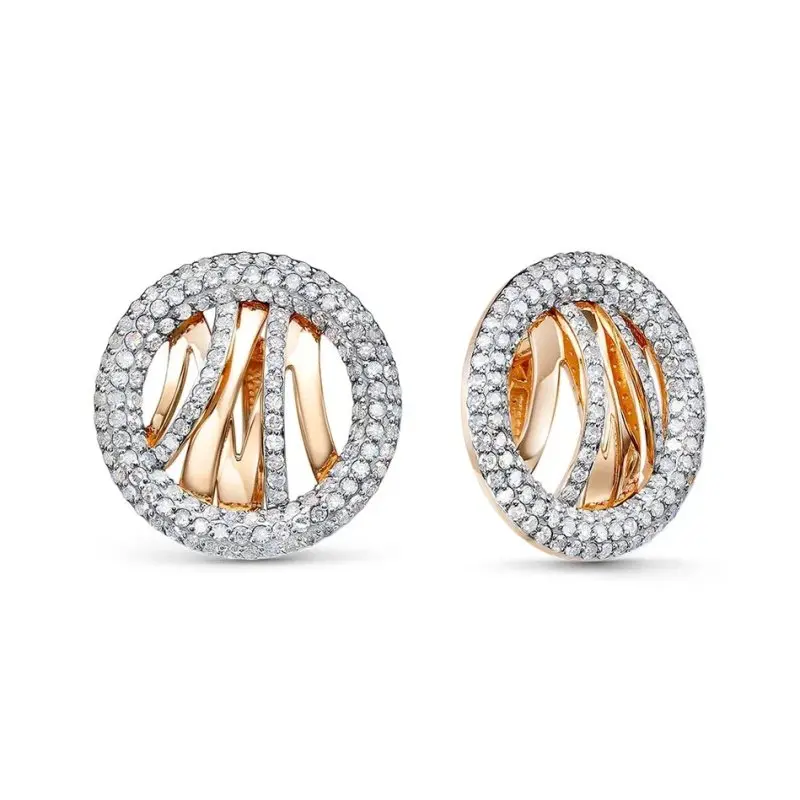 Серьги с английским замком из комбинированного золота