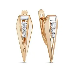 Серьги с английским замком из красного золота