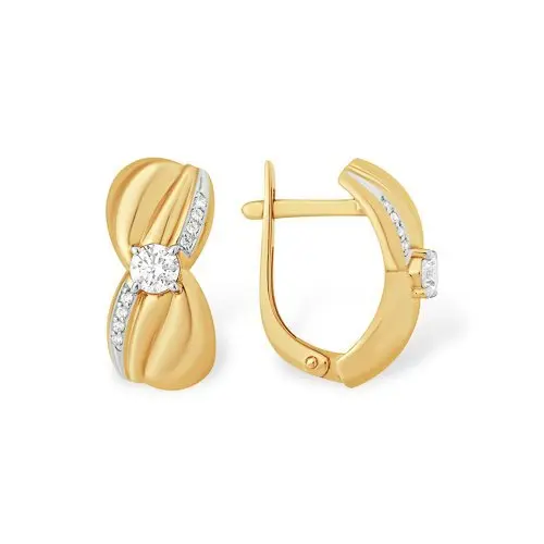 Серьги с английским замком из красного золота