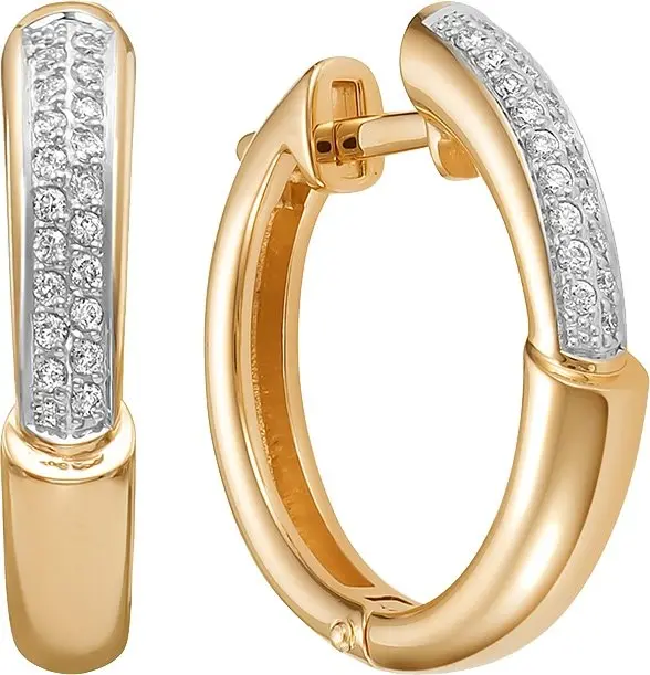 Серьги конго из белого золота