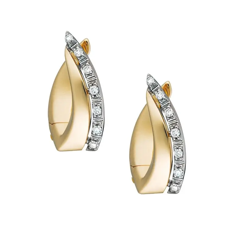 Серьги с английским замком из желтого золота