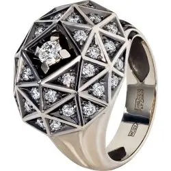 Кольцо декоративное из белого золота