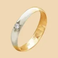 Кольцо обручальное из красного золота