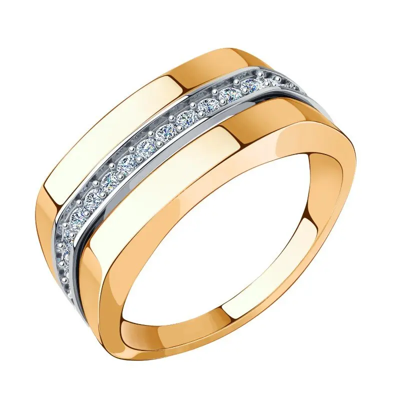 Кольцо декоративное из комбинированного золота