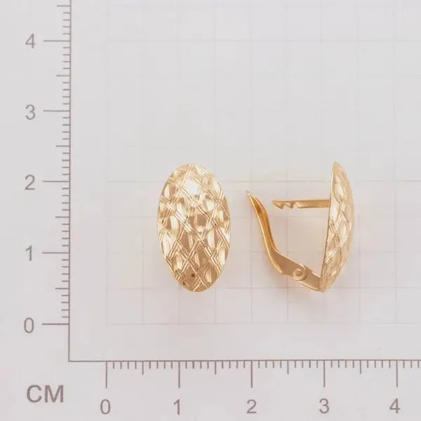 Серьги с английским замком из красного золота