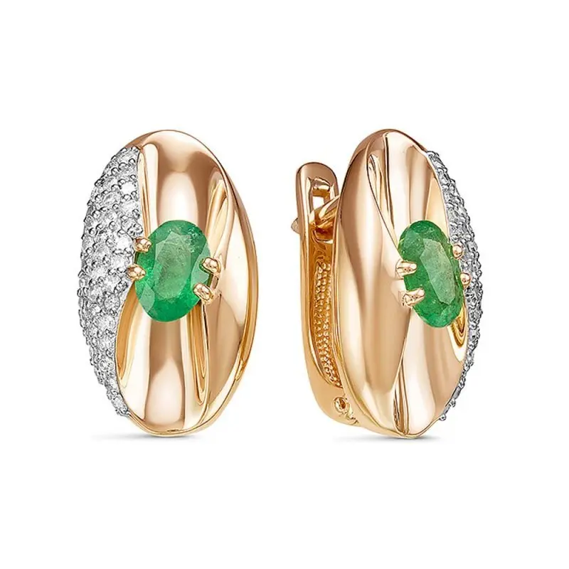 Серьги с английским замком из красного золота