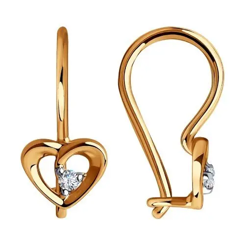 Серьги детские из красного золота