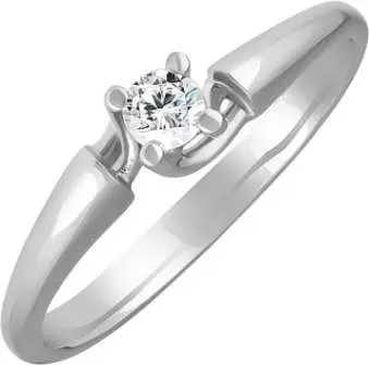 Кольцо помолвочное из белого золота