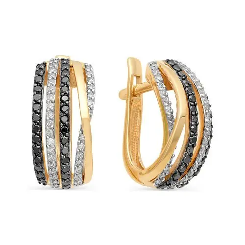 Серьги с английским замком из красного золота вид 1