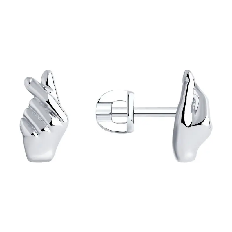 Серьги пуссеты из серебра