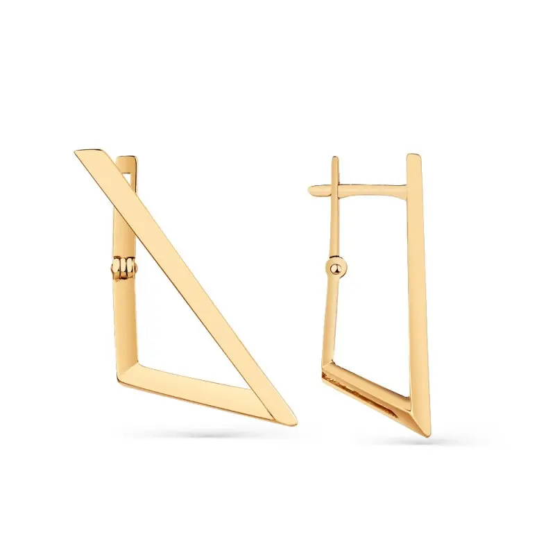 Серьги с английским замком из красного золота