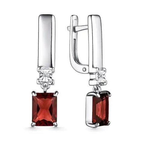 Серьги подвесные из серебра