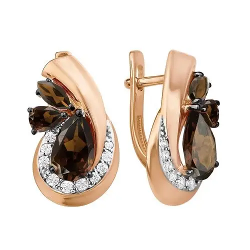 Серьги с английским замком из красного золота