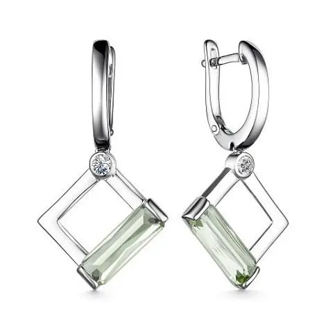 Серьги подвесные из серебра