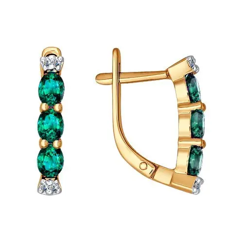 Серьги с английским замком из красного золота