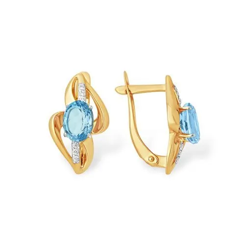 Серьги с английским замком из красного золота