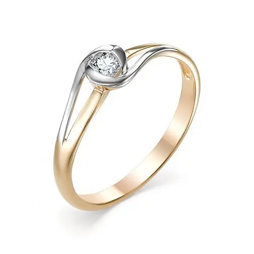 Кольцо декоративное из красного золота с бриллиантами вид 1