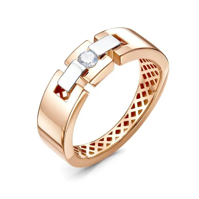 Кольцо декоративное из комбинированного золота