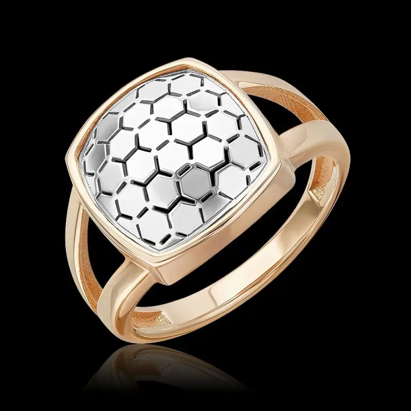 Кольцо декоративное из комбинированного золота