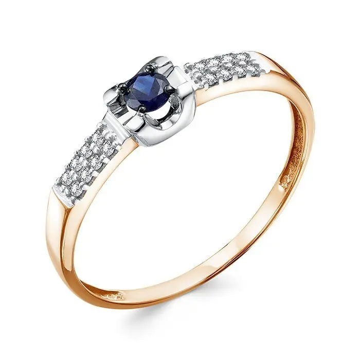 Кольцо декоративное из комбинированного золота