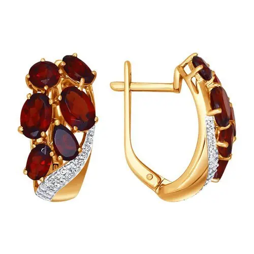 Серьги с английским замком из красного золота