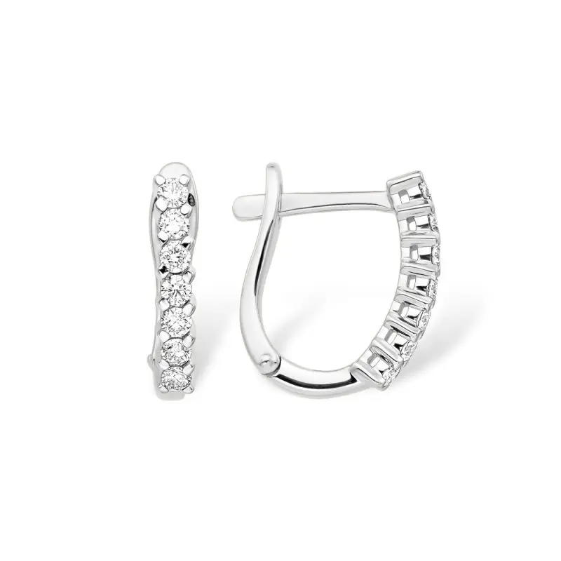 Серьги с английским замком из белого золота