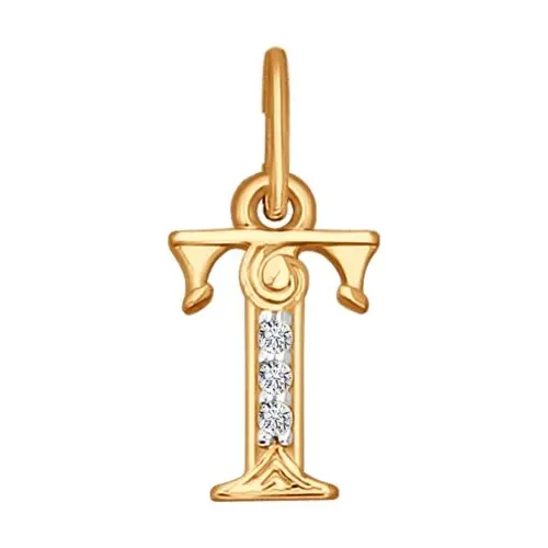 Подвеска буква из красного золота