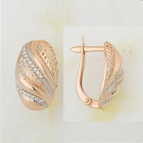 Серьги с английским замком из красного золота