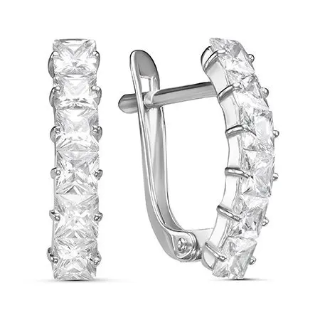 Серьги с английским замком из серебра