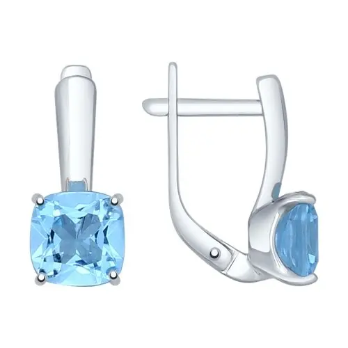 Серьги с английским замком из серебра