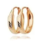 Серьги конго из красного золота