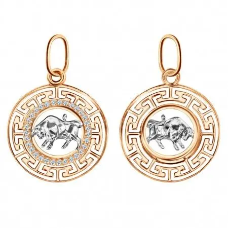 Подвеска знак зодиака из красного золота