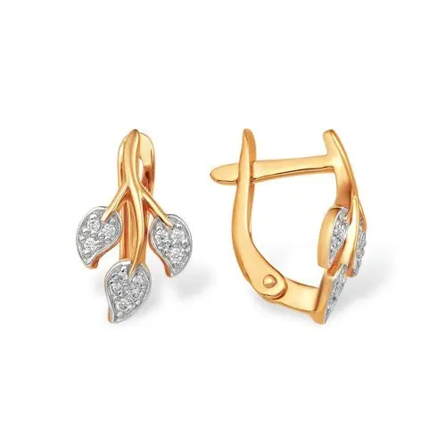 Серьги с английским замком из красного золота