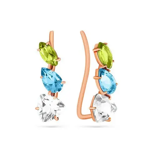 Серьги зажимы из красного золота