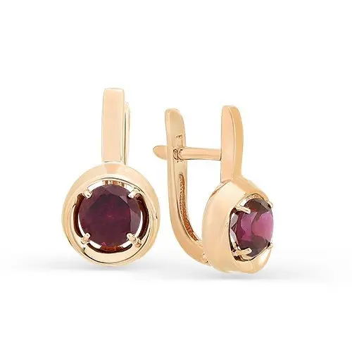 Серьги с английским замком из красного золота