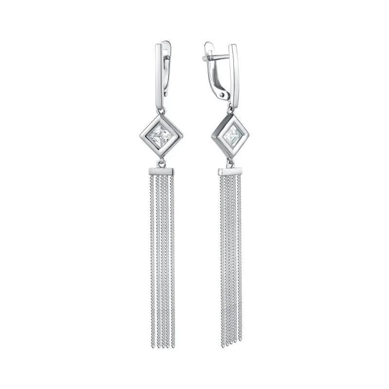 Серьги подвесные из серебра