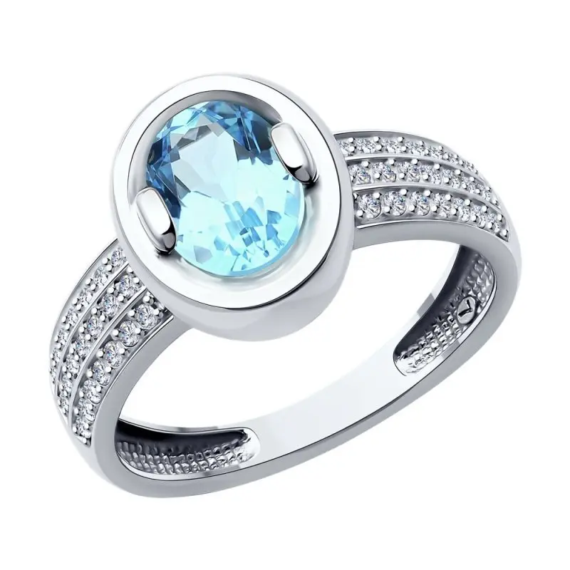 Кольцо декоративное из белого золота