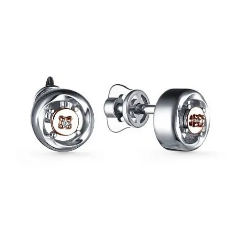 Серьги пуссеты из серебра