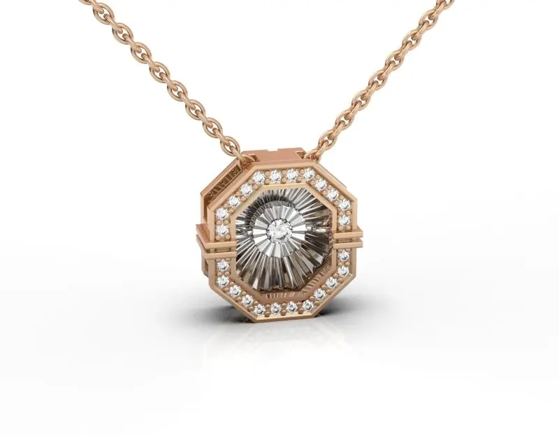 Подвеска бегунок из комбинированного золота