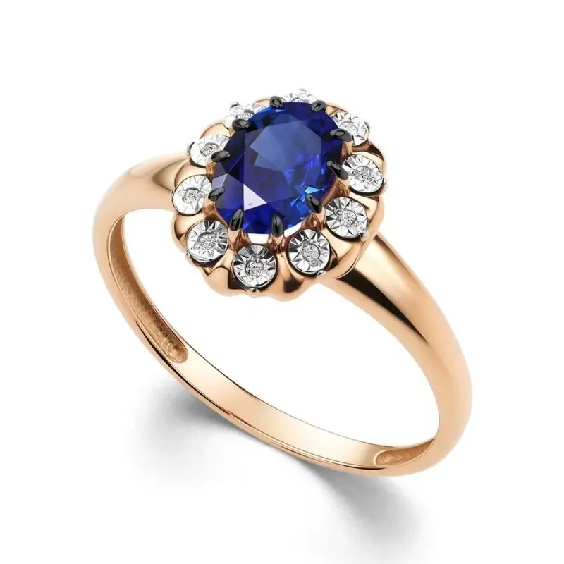 Кольцо декоративное из комбинированного золота