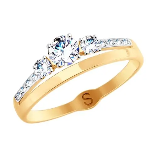 Кольцо декоративное из красного золота вид 1