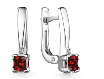 Серьги с английским замком из серебра