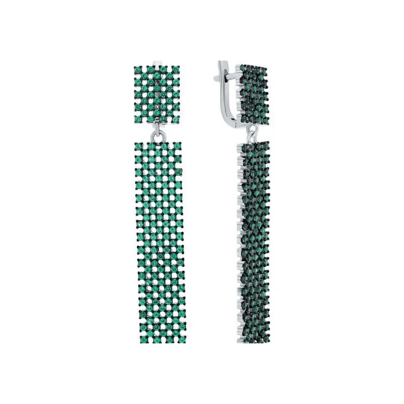 Серьги подвесные из серебра