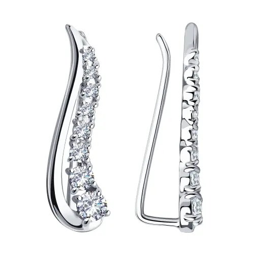 Серьги зажимы из серебра