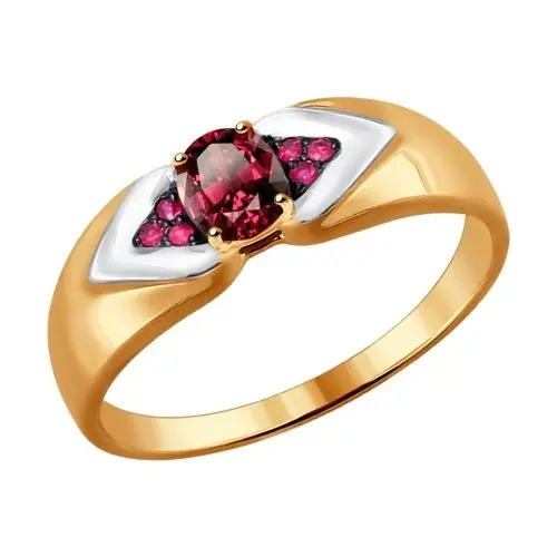 Кольцо декоративное из комбинированного золота