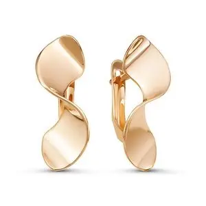 Серьги с английским замком из красного золота