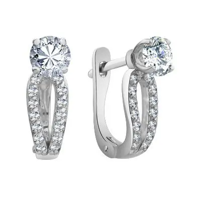 Серьги с английским замком из серебра